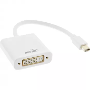 InLine Mini DisplayPort vīr. / DVI-D 24+1 adapteris siev. balts, 0,15 m
