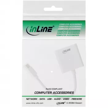 InLine Mini DisplayPort vīr. / DVI-D 24+1 adapteris siev. balts, 0,15 m