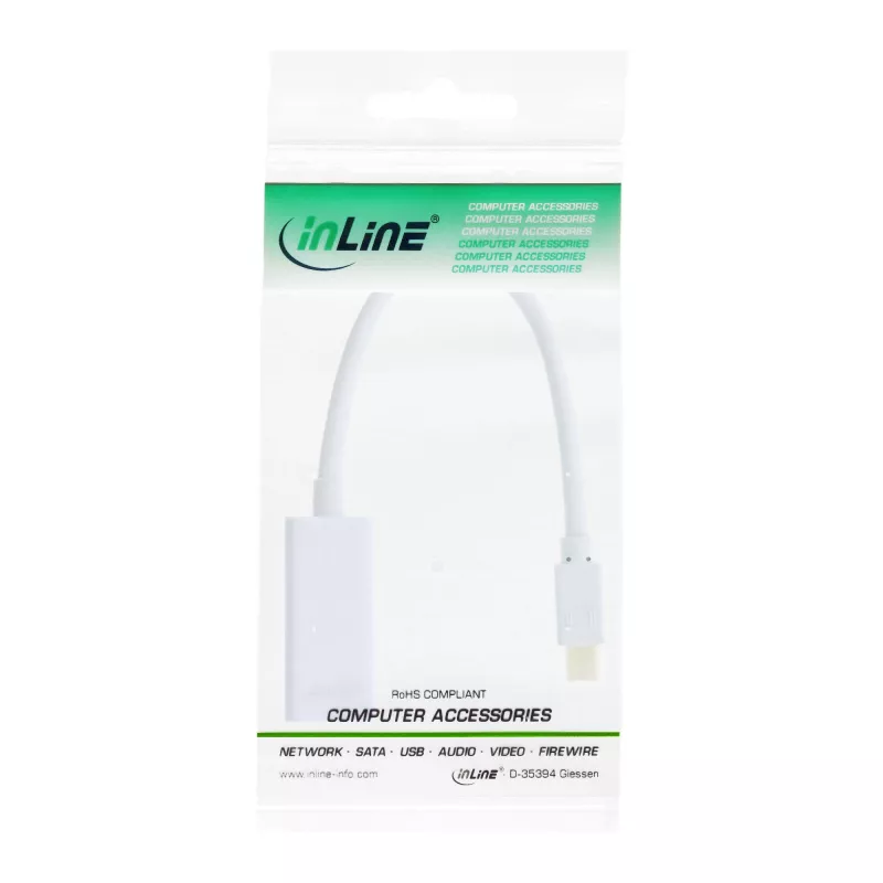 InLine Mini DisplayPort HDMI adapters ar audio 4K/30Hz 17193E