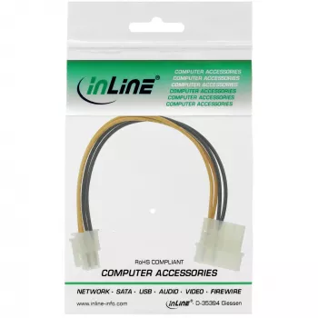 InLine mātesplates strāvas kabeļa adapteris 5,25 collu / 4 kontaktu 12V 0,20m