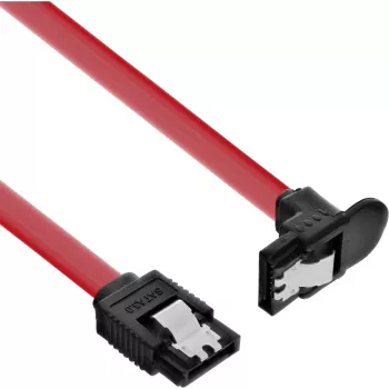 InLine SATA 6 Gb/s kabelis ar aizbīdņiem, leņķveida, 0,75 m