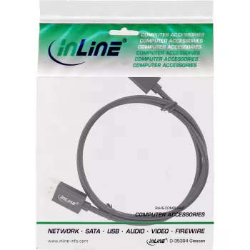 InLine DisplayPort 1.4 kabelis plāns, 8K4K, melns, zeltīti kontakti, 3m