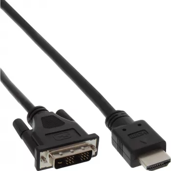 InLine HDMI-DVI kabelis HDMI vīrišķais / DVI vīrišķais 18+1 melns 1,5 m