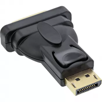 InLine DisplayPort adapteris, DisplayPort vīrišķais uz DVI-D 24+1 sievišķo, melns