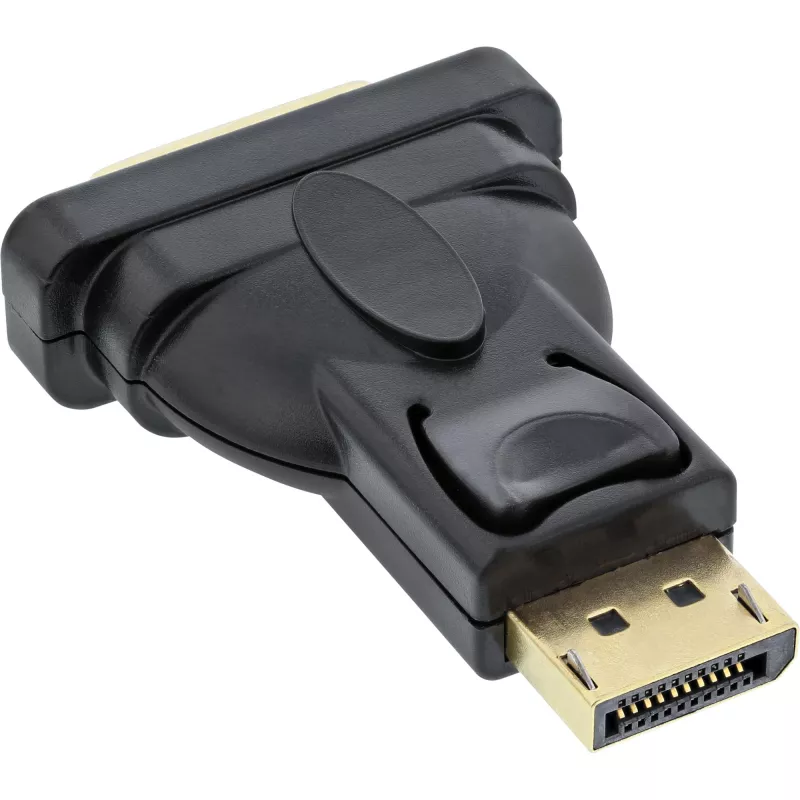 InLine DisplayPort adapteris, DisplayPort vīrišķais uz DVI-D 24+1 sievišķo, melns