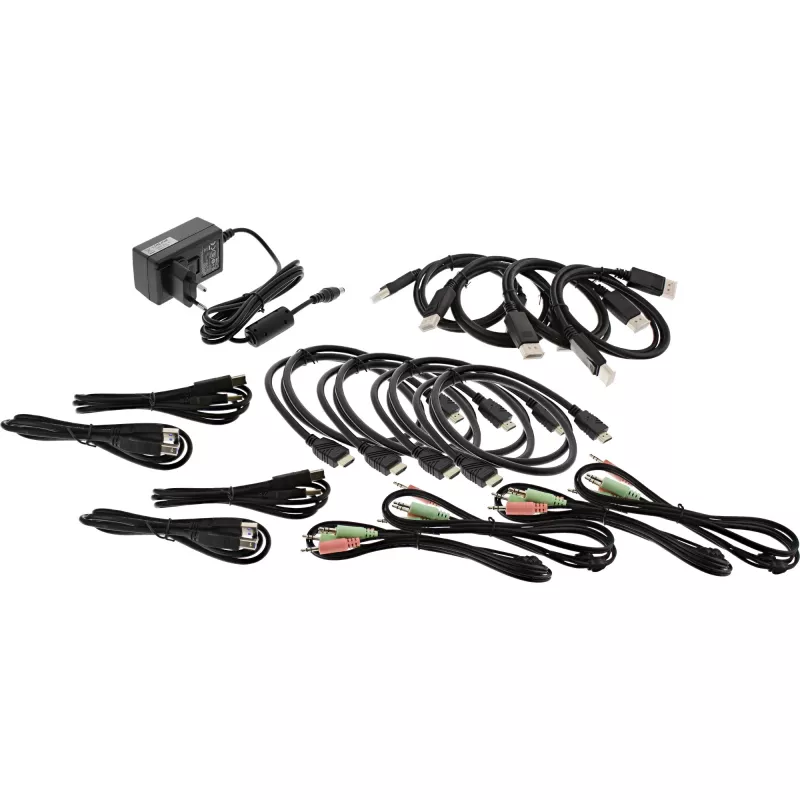 KVM galddatoru komutators InLine 62644I 4 portu divu monitoru DP+HDMI 4K USB 3.0 Audio