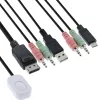 InLine KVM slēdzis, 2 portu, USB-C+DP uz DisplayPort, 4K, audio, integrēti kabeļi