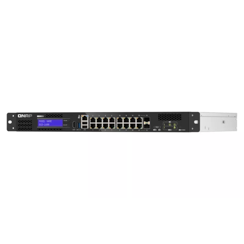 QNAP QGD-1600 pārvaldāms Gigabit Ethernet (10/100/1000) 1U melns, pelēks