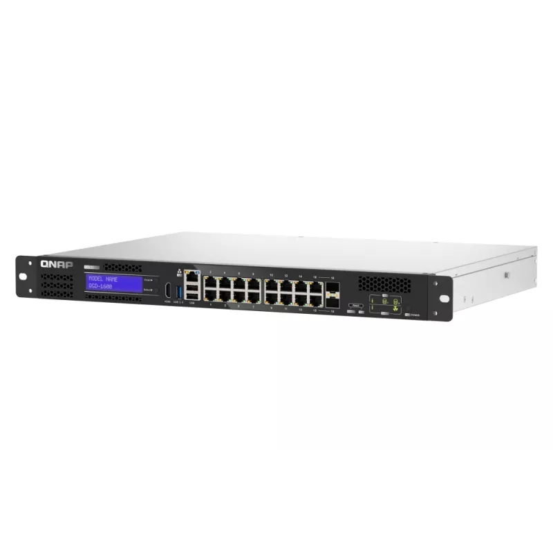 QNAP QGD-1600 pārvaldāms Gigabit Ethernet (10/100/1000) 1U melns, pelēks