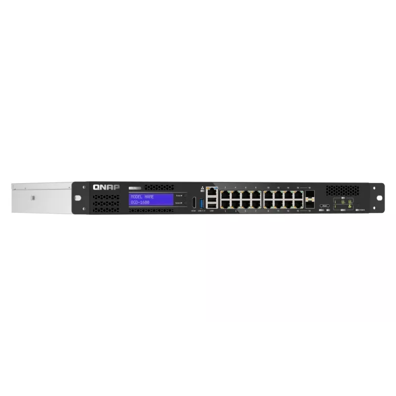 QNAP QGD-1600 Pārvaldāms Gigabitu Ethernet (10/100/1000) 1U Melns, Pelēks