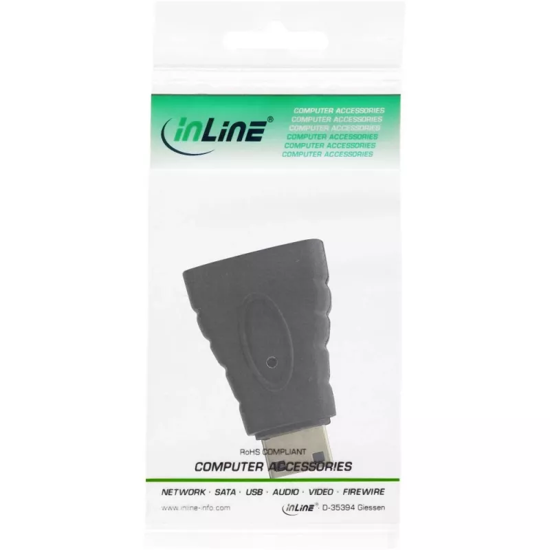 InLine HDMI adapteris, , HDMI A ligzda / HDMI C spraudnis, 4K/60Hz, zeltīts