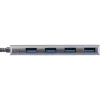 InLine USB 3.2 centrmezgls, USB-C uz 4x USB A 10Gb/s, alumīnija, pelēks