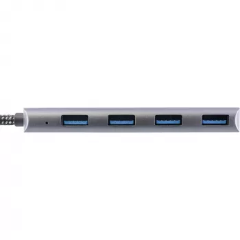 InLine USB 3.2 centrmezgls, USB-C uz 4x USB A 10Gb/s, alumīnija, pelēks