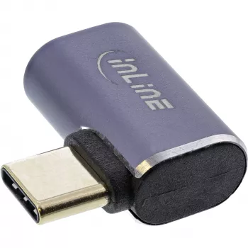 InLine USB4 Adapter, USB-C vīr./siev. labā/kreisā leņķa, alumīnijs, pelēks