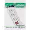 InLine kontaktdakšu sloksne 16433T 3-vietīga zemējuma kontakta CEE 7/3 ar slēdzi, balta, 3 m