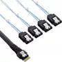 InLine plāns SAS kabelis, SFF-8654 uz 4x SATA 7-pin, 12 Gb/s, 1 m