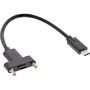 InLine USB 3.2 Gen.2 C vīrišķais/sievietes ar atloka kabeli, melns, 0.20 m