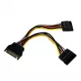 StarTech.com 6in SATA strāvas Y dalītāja kabeļa adapteris - M/F, SATA 15-pin, 2 x SATA 15-pin, 0,15 m, vīrišķais, sievišķais, taisns
