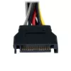 StarTech.com 6in SATA strāvas Y dalītāja kabeļa adapteris - M/F, SATA 15-pin, 2 x SATA 15-pin, 0,15 m, vīrišķais, sievišķais, taisns