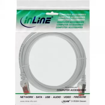 InLine komutācijas kabelis S/FTP PiMF Cat.6 250MHz PVC varš balts 0.3m