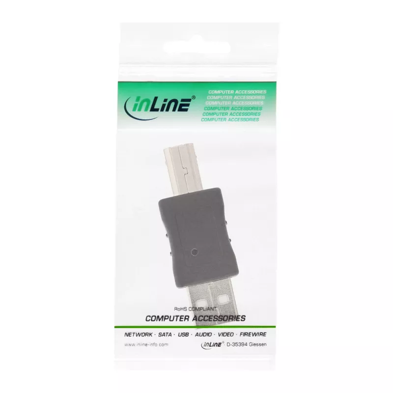 USB 2.0 adapteris Type A vīr. / Type B vīr. InLine 33443A