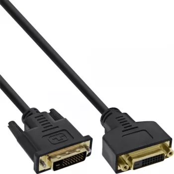 InLine DVI-D kabelis Premium 24+1 vīrišķais pret sievišķo Dual Link zelts 2 m