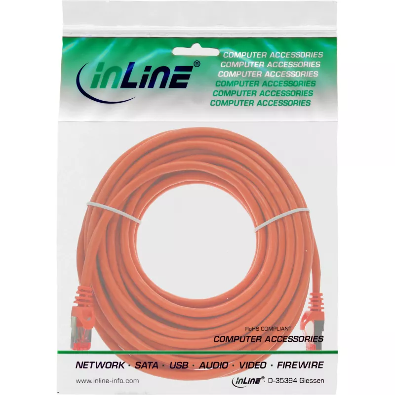 InLine komutācijas kabelis S/FTP PiMF Cat.6 250MHz PVC varš oranžs 5m