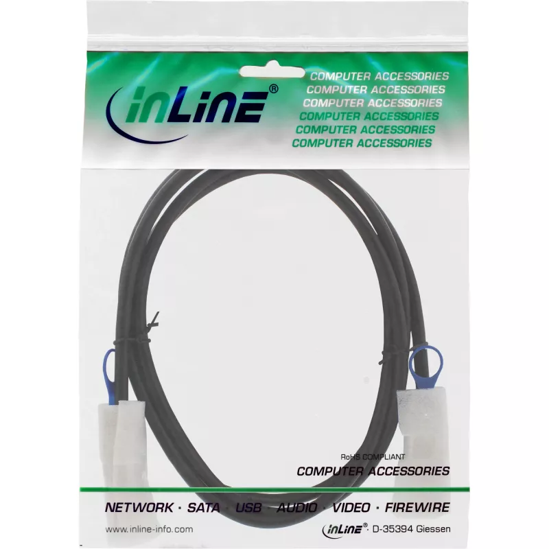 InLine SAS kabelis, Mini-SAS 26-pin SFF-8088 uz Mini-SAS 26-pin SFF-8088, 0.5m