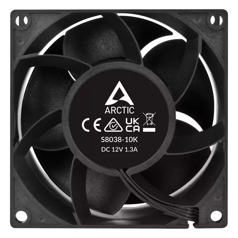 Ventilators ARCTIC S8038-10K 80 mm 102 cfm Divu lodīšu gultnis Melns