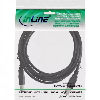 InLine USB 2.0 kabelis, A spraudnis / B spraudnis, melns, 3 m
