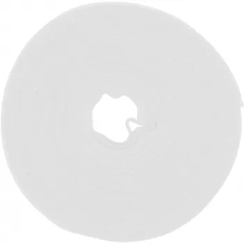 Kabeļu saite Velcro lente InLine 10 m × 16 mm balta — atkārtoti lietojama āķa-cilpas kabeļu siksna