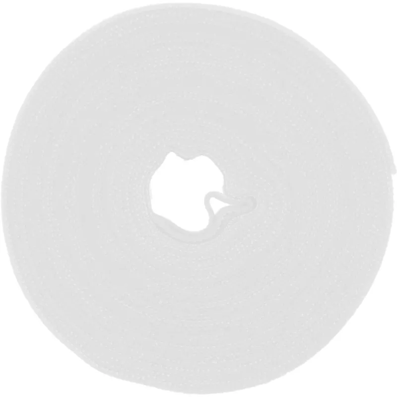 Kabeļu saite Velcro lente InLine 10 m × 16 mm balta — atkārtoti lietojama āķa-cilpas kabeļu siksna
