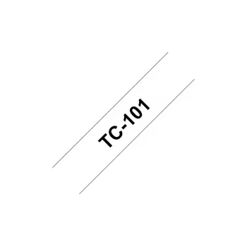 Līmlente marķēšanai Brother TC101 12mm melna uz caurspīdīga fona