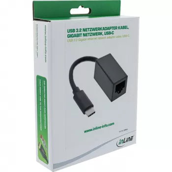 InLine USB 3.2 Gigabit Ethernet tīkla adaptera kabelis, USB-C
