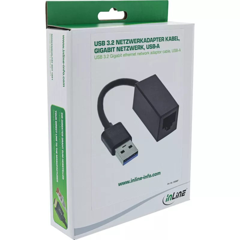InLine USB 3.2 Gigabit Ethernet tīkla adaptera kabelis, USB-A