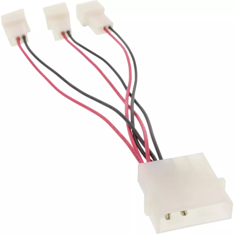 InLine PC ventilatora adaptera kabelis 12V / 5V līdz 3 ventilatoriem 33005A