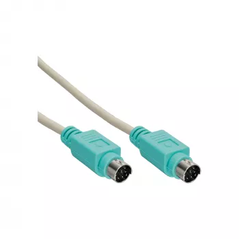 InLine PS/2 kabelis vīrs / vīrs pelēks ar zaļu spraudni 2 m