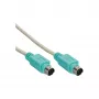 InLine PS/2 kabelis vīrs / vīrs pelēks ar zaļu spraudni 2 m