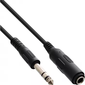 Jack pagarinājums 6.3mm stereo vīrišķais/sieviešu 5m InLine 99935A