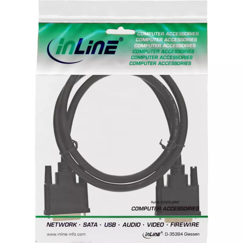 InLine DVI-D kabelis, Premium, 24+1 vīr./vīr., Dual Link, apzeltīts, 2 m