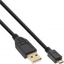 InLine Micro USB 2.0 kabelis, USB A spraudnis / Micro‑B spraudnis, melns, 0,5 m
