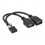 InLine USB 2.0 adaptera kabelis iekšējais 2x USB A tipa ligzda / mātesplates pieslēgvieta