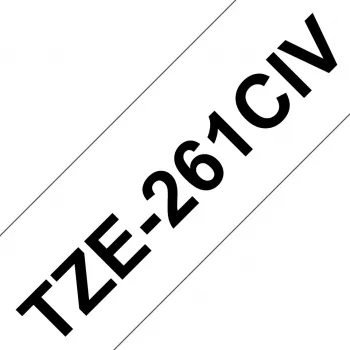 Brother TZE261CIV etiķešu lente melna uz balta