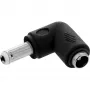 DC adapteris InLine 5.5×2.5 mm leņķveida spraudnis vīrišķais–sievišķais, 5 V ieeja, iekštelpām, melns