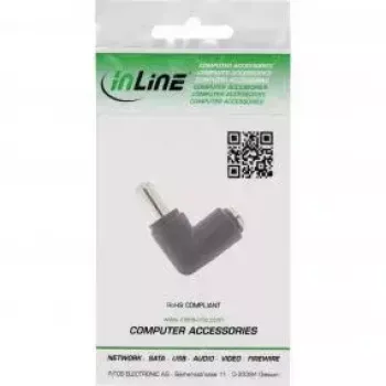 InLine DC adapteris 5.5x2.1mm DC kontaktdakša vīrišķais/sievišķais leņķveida Universāls Melns