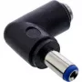 InLine DC adapteris 5.5x2.1mm DC kontaktdakša vīrišķais/sievišķais leņķveida Universāls Melns