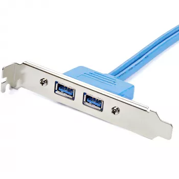 StarTech.com 2 Portu USB 3.0 A Mātītes Slota Plāksnes Adapteris, IDC, USB 3.2 Gen 1 (3.1 Gen 1), Zils, Nerūsējošais tērauds, 0,5 m, CE, REACH, 500 mm