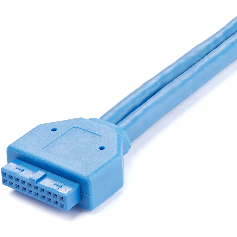 StarTech.com 2 Portu USB 3.0 A Mātītes Slota Plāksnes Adapteris, IDC, USB 3.2 Gen 1 (3.1 Gen 1), Zils, Nerūsējošais tērauds, 0,5 m, CE, REACH, 500 mm