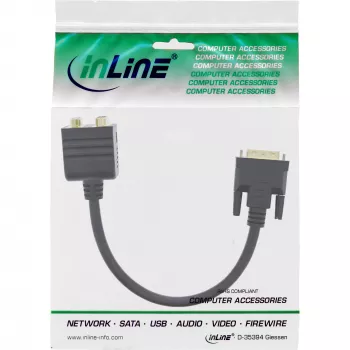 DVI-I adaptera kabelis InLine 17301 DVI-I vīrišķais / DVI-I sievišķā + S-VGA sievišķā