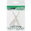 InLine stereo Y kabelis, 3,5 mm stereo vīr. uz divām 3,5 mm stereo ligzd., balts/zeltīts, 0,1 m